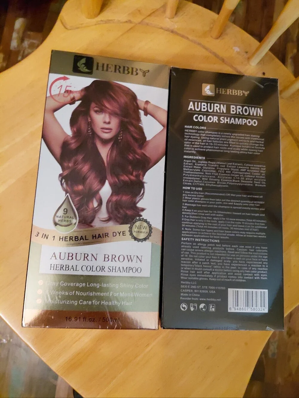 New SEALED HERBB SHAMPOO HAIR COLOR (AUBURN BROWN)